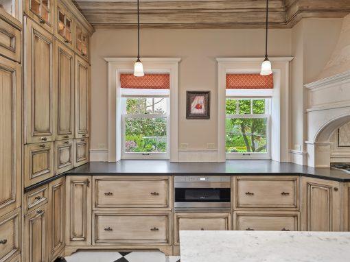 Overlook cream distressed cabinetry